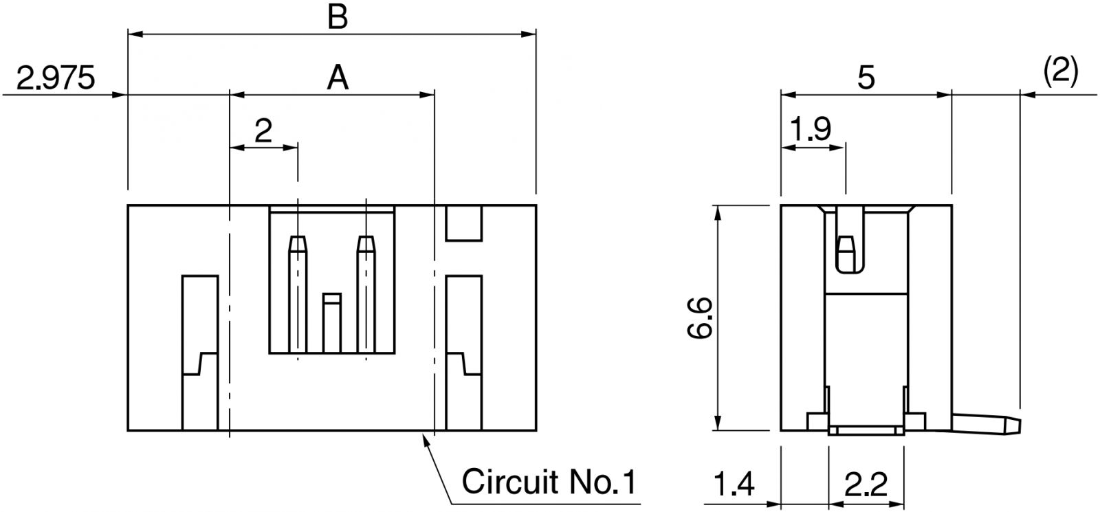 מחבר קונקטור JST PH B3B-PH-SM4-TB